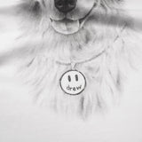 Justin Bieber Drew House Drew Golden Retriever Dog Head Smiley Face Printed Street HipHop Short Sleeve Tshirt