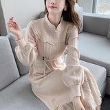 Work Dresses for Girls Autumn and Winter Knitted Dress Sweater Women