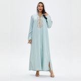 Muslim Women Stylish Kashibo Abaya Muslim Ladies Long Gown Islamic Clothing Jilbab Jalabiya Fashion Casual Dress Embroidered Large Swing Dress
