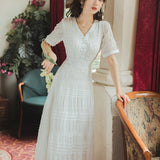 Women's cottagecore Dress Summer White Dress Women's Holiday Beach Dress