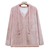Women Sherpa Jacket Autumn Winter Sweater Women's Hooded Women's Pullover Plush Top