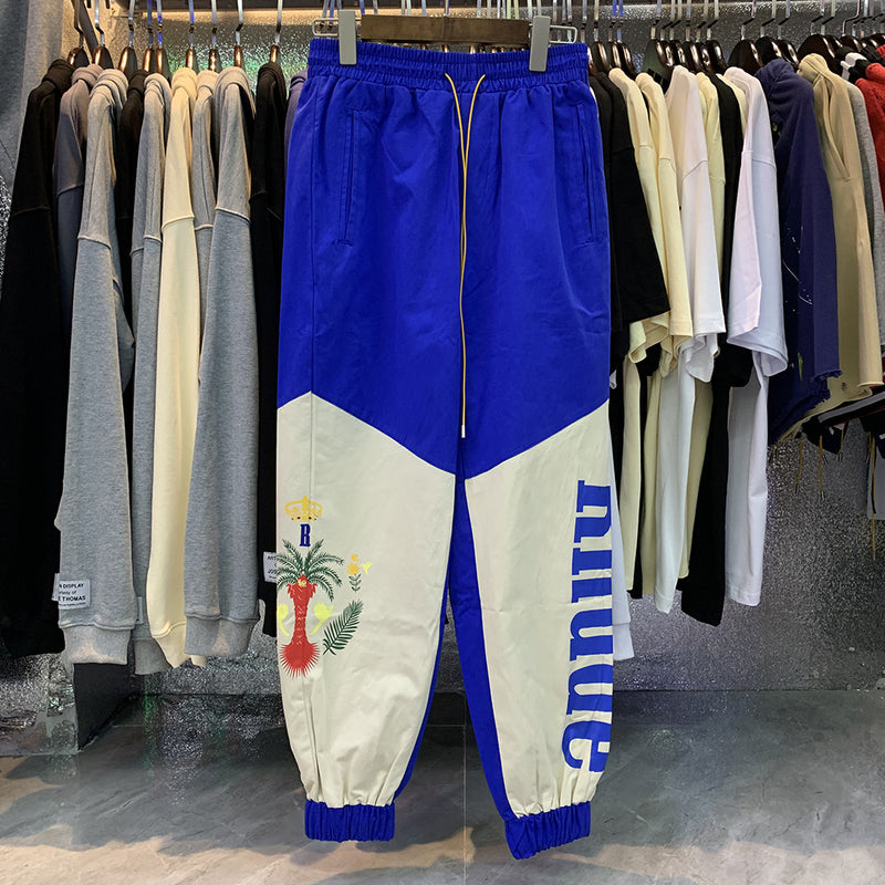 Rhude Pant Printed Patchwork Casual Trousers for Men