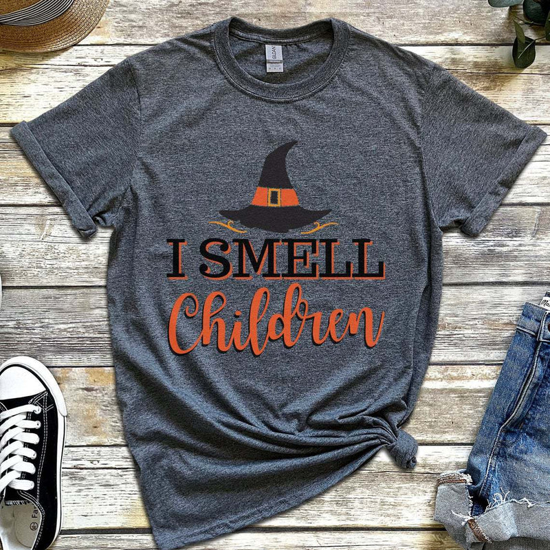 Halloween Costumes I Smell Children Pumpkin Printed round Neck T-shirt for Women
