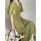 Kim Kardashian Marilyn Monroe Dress Summer French Style V-neck Dress