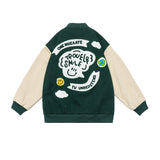 Letterman Jacket Outfit Senior Jackets Varsity Baseball Coat Retro Alphabet Loose Couple Casual Jacket