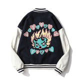 Letterman Jacket Outfit Senior Jackets Varsity Baseball Coat Cartoon Jacket Men's Coat