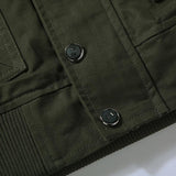 Men Fit Bomber Jacket Windbreaker Moto Street Coat Autumn Standing Collar plus Size Jacket Cotton Outdoor Loose Multi-Pocket Workwear Men's Coat