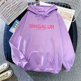 Slogan Graphic Hoodie plus Size Loose Top Coat