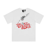 Pop Smoke Vlone King of New York T Shirt Punk Skull Letter Cotton