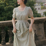 Women Cottagecore Dress Summer Dress Puff Sleeve