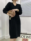 Work Dresses for Girls Autumn and Winter Knitted Dress Women's Loose Sweater Skirt