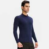 Moisture Wicking Shirts Men's Workout Long Sleeve High Elastic Tight Quick Drying Clothes Running Training Wear