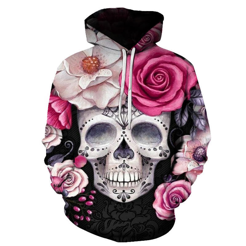 Skull Hoodie Autumn and Winter Skull Pattern Hoodie 3D Digital