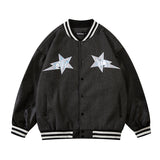 Letterman Jacket Outfit Senior Jackets Varsity Baseball Coat Men's Loose Lapel Jacket
