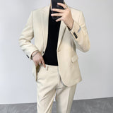 Seersucker Suit Men's Single-Breasted Suit Men's Jacket