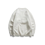 Man Fall Winter Outfis Autumn and Winter Love Smiling Face Embroidery round Neck Sweater Men Loose Thick Couple Sweater