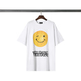 We11done T Shirt Smiley Face Letter Print Loose Casual Men