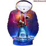 Back to the Future Costume Printed Sweater Spring and Autumn plus Velvet Full Color Hoodie Casual Top