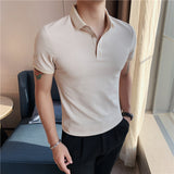 Men Polo Shirts Short Sleeve Lapel T-shirt