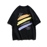 Hip Hop Rainbow Printing Short Sleeve T-shirt Baby Boy and Girl Summer round Neck Half Sleeve Tee Loose
