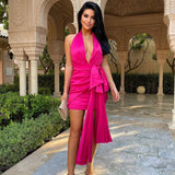Mariah Carey Dress Bow Backless Dress Lace-up Hip Skirt