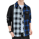 Mens Flannel Jacket Plaid Shirt Men's Long Sleeve Autumn