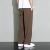 Men Sweatpants Loose Trousers Draping Simple Ice Silk Leisure
