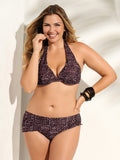 Women Plus Size Swimming Bikini Leopard Print Bikini Swimsuit