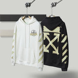 Off White Hoodie Arrow Plus Size Casual and Comfortable Cotton Women Clothing Owt