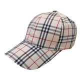 Vintage Check Baseball Cap Curved Brim