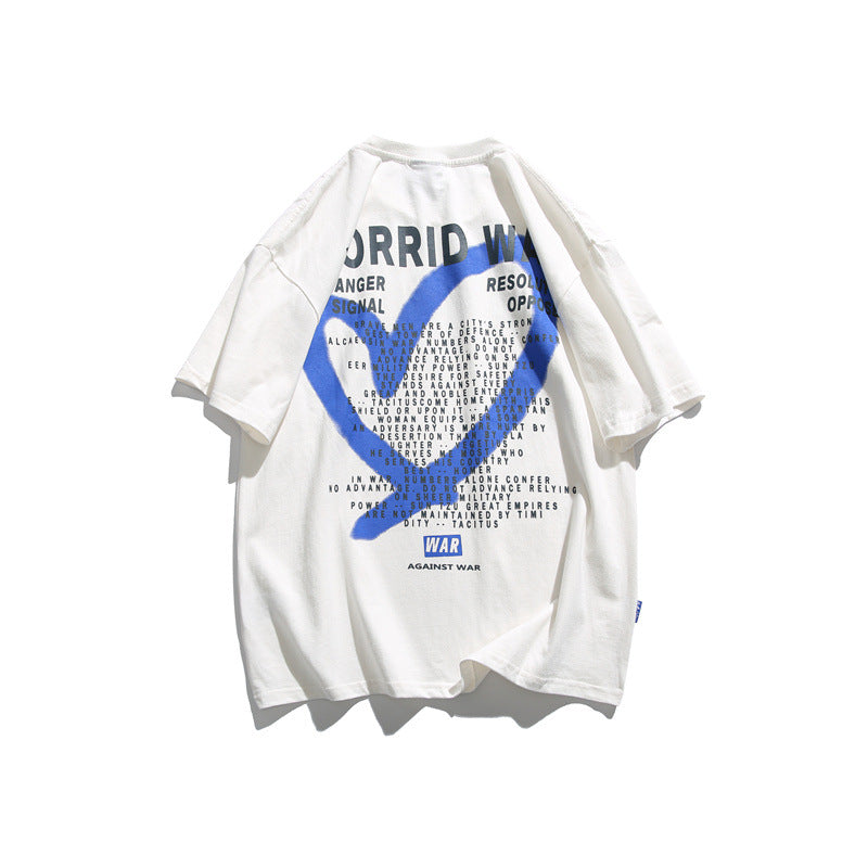 Man Summer T Shirt Heart Printing