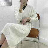 Work Dresses for Girls Autumn and Winter Knitted Dress Women's Loose Sweater Skirt