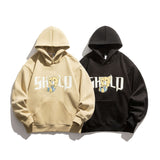 Man Fall Winter Outfis Autumn and Winter Bear Hooded Fleece Lined Sweater Men's Retro Loose Couple Casual Jacket