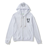 Off White Zipper Hoodie Terry Cardigan Hoodie Coat