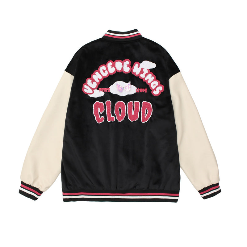Letterman Jacket Outfit Senior Jackets Varsity Baseball Coat Letter Embroidered Velvet Jacket Men
