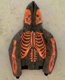 Skeleton Hoodie Spring and Autumn Thin Skull Hooded Sweater Cardigan