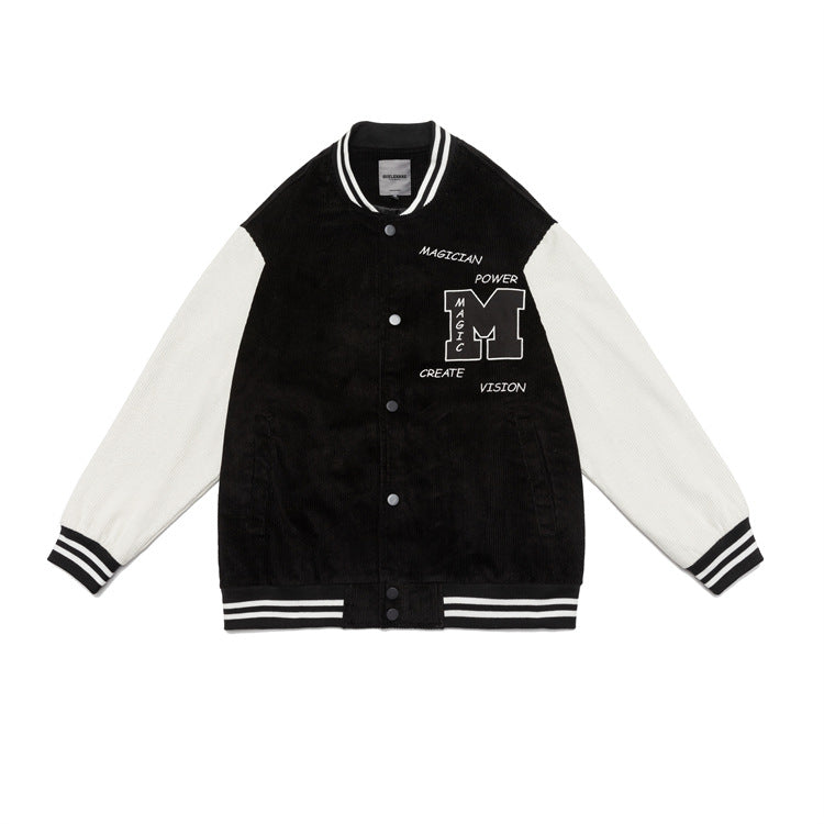 Letterman Jacket Outfit Senior Jackets Varsity Baseball Coat Vintage Loose Embroidered Jacket