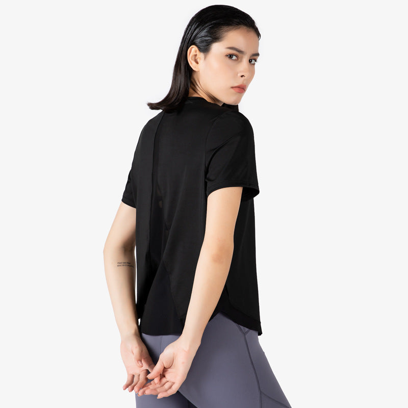 Moisture Wicking Shirts Summer Healthy Loose Sports Short Sleeve Yoga Clothes for Women