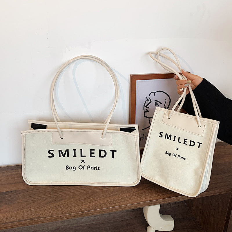The Teacher Tote Canvas Bag Portable Shoulder Bag Women's Fashion Women's Bag Large Capacity Letter Tote Bag