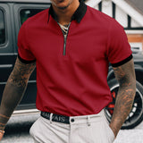 Polo Shirts Zipper Men's Polo Shirt T-shirt