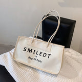 The Teacher Tote Canvas Bag Portable Shoulder Bag Women's Fashion Women's Bag Large Capacity Letter Tote Bag