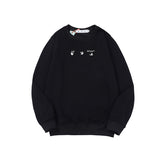 Off White Sweatshirts Long Sleeve round Neck Sweater Autumn and Winter Lightning Arrow Pattern round Neck Terry Sweater for Men and Women