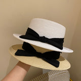 Straw Hat Sunlight Blocker for Summer Beach Flat-Top Cap