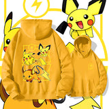 Men and Women Pokemon Pikachu Hoodie Loose Shoulder Hoodie Coat