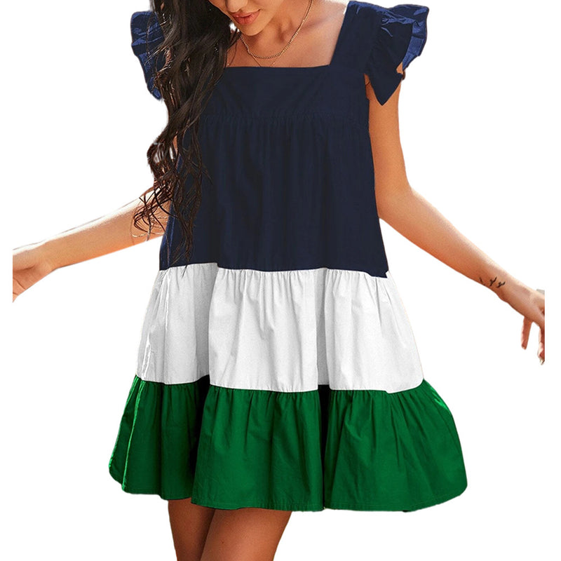 Semi Formal Dresses for Wedding Flounced Skirt Puff Sleeve Suspender Skirt Summer