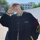 Letterman Jacket Outfit Senior Jackets Varsity Baseball Coat Men's Spring and Autumn Retro Baseball Uniform