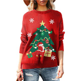 Ugly Christmas Sweater Autumn Winter Red Women's Knitwear
