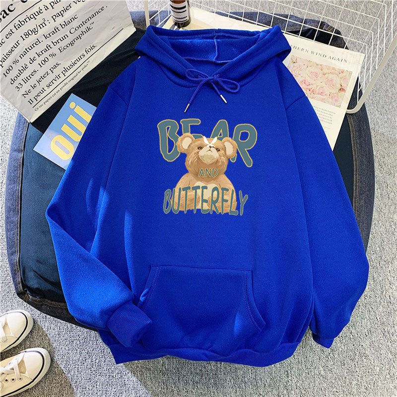 Slogan Graphic Hoodie Loose-Fitting Coat Top