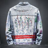 Spray Painted Jacket Trending Graffiti Denim Jacket Casual Jacket