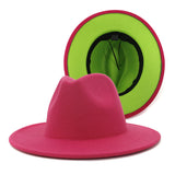 Walter White Fedora Two-Tone Woolen Hat Double-Sided Felt Hat Autumn and Winter Assorted Colors Retro